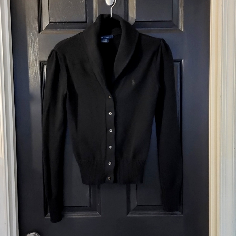 Ralph Lauren Black Cardigan Sweater  Size S